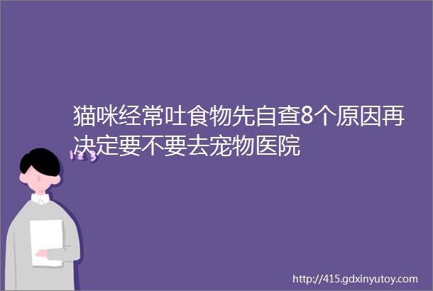 猫咪经常吐食物先自查8个原因再决定要不要去宠物医院